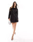 In The Style exclusive sequin split detail shift dress in black 36 - фото #2