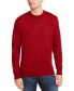 Фото #1 товара Men's Solid Crew Neck Merino Wool Blend Sweater, Created for Macy's