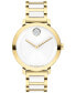 ფოტო #1 პროდუქტის Women's Swiss Bold Evolution 2.0 White Ceramic & Gold Ion Plated Steel Bracelet Watch 34mm