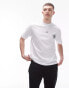 Фото #1 товара Topman oversized fit t-shirt with skull and words embroidery in white