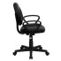 Фото #1 товара Mid-Back Black Leather Ergonomic Swivel Task Chair With Arms