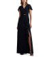 Фото #1 товара Women's Belted Flutter-Sleeve Gown