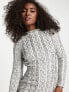 Фото #3 товара Miss Selfridge Premium embellished long sleeve rope detail mini dress in silver