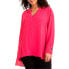 ფოტო #1 პროდუქტის Plus Size Mandarin Collar Tunic