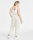 Фото #4 товара Trendy Plus Size Belted High-Rise Ankle Pants, Created for Macy's