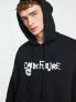 ASOS Dark Future extreme oversized hoodie with multi placement graffiti logo prints in black