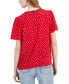 Women's Dot-Print Flutter-Sleeve Top