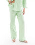 JDY wide leg trouser co-ord light green pinstripe