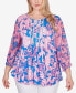 Фото #1 товара Plus Size Bright Paisley Knit Top