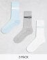 River Island 3 pack Luminis tube socks in blue