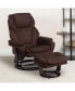 Фото #2 товара Multi-Position Recliner & Ottoman With Swivel Wood Base