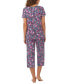 Фото #2 товара Women's 2-Pc. Cropped Short-Sleeve Pajamas Set