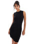 Armani Exchange black fine knit dress in black