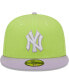 Фото #3 товара Men's Neon Green, Lavender New York Yankees Spring Color Two-Tone 59FIFTY Fitted Hat