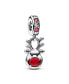 Cubic Zirconia Nose Reindeer Murano Dangle Charm