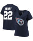 Фото #1 товара Women's Plus Size Derrick Henry Navy Tennessee Titans Name Number V-Neck T-shirt