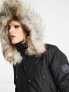 Фото #4 товара Only faux fur hooded parka coat in black