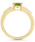 Фото #2 товара Кольцо Macy's Peridot and Diamond 14K Yellow Gold