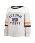 Women's Oatmeal Distressed Auburn Tigers Vault All Class Lena Long Sleeve T-shirt