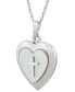 ფოტო #4 პროდუქტის Mother-of-Pearl Cross Heart Locket 18" Pendant Necklace in Sterling Silver