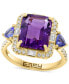 Фото #1 товара EFFY® Amethyst (3-7/8 ct. t.w.), Tanzanite (1/2 ct. t.w.) & Diamond (3/8 ct. t.w.) Statement Ring in 14k Gold