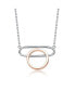 Фото #1 товара Elegant Sterling Silver with Rose Gold Halo Pendant Necklace.