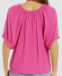 Karen Kane Women's Pink Short Sleeve Ruffle Tie-Neck Blouse Top Size XL