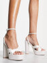 Фото #1 товара Be Mine Margot platform heeled sandals in ivory satin