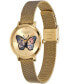 ფოტო #8 პროდუქტის Women's Signature Butterfly Gold-Tone Stainless Steel Mesh Watch 35mm