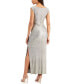 Petite Cowlneck Metallic Gown