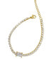14K Gold Plated Tennis Bracelet with Baguette Center Stone