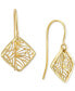 ფოტო #1 პროდუქტის Filigree Openwork Square Dangle Drop Earrings in 10k Gold