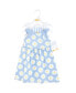 Baby Girls Cotton Dresses, Blue Daisy