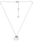 Фото #3 товара Giani Bernini lab-Created Ruby & Cubic Zirconia Heart-in-Heart Pendant Necklace in Sterling Silver, 16" + 2" extender, Created for Macy's