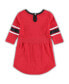 ფოტო #3 პროდუქტის Toddler Girls Heathered Scarlet Nebraska Huskers Poppin Sleeve Stripe Dress
