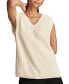 ფოტო #5 პროდუქტის Women's V-Neck Extended-Shoulder Sweater Vest