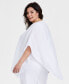 ფოტო #4 პროდუქტის Plus Size Lace-Trim Textured Poncho, Created for Macy's