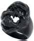 Men's Cubic Zirconia Skull Ring in Black Ion-Plated Stainless Steel