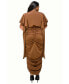 ფოტო #3 პროდუქტის Plus Size Nadia Ruched V Neck Dress