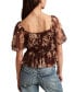 Фото #2 товара Women's Floral-Mesh Date Night Top