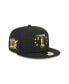 ფოტო #2 პროდუქტის Men's Black Texas Rangers 2024 Armed Forces Day On-Field 59FIFTY Fitted Hat