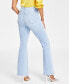 Фото #2 товара Petite High-Rise Seamed Flare-Hem Jeans, Created for Macy's