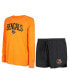 Women's Black, Orange Cincinnati Bengals Raglan Long Sleeve T-shirt and Shorts Lounge Set