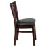 Фото #1 товара Darby Series Slat Back Walnut Wood Restaurant Chair - Black Vinyl Seat