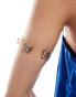 ASOS DESIGN arm cuff with molten and faux pearl detail in gold tone