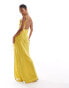 Фото #4 товара ASOS DESIGN cami maxi dress with cowl neck and ruffle split detail in yellow