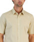Фото #3 товара Men's Geometric Stretch Button-Up Short-Sleeve Shirt, Created for Macy's