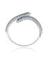 Sterling Silver Rhodium Plated with Sapphire Cubic Zirconia Bangle Bracelet