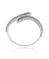 ფოტო #2 პროდუქტის Sterling Silver Rhodium Plated with Sapphire Cubic Zirconia Bangle Bracelet