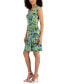 Фото #3 товара Women's Printed Sleeveless V-Neck Sheath Dress